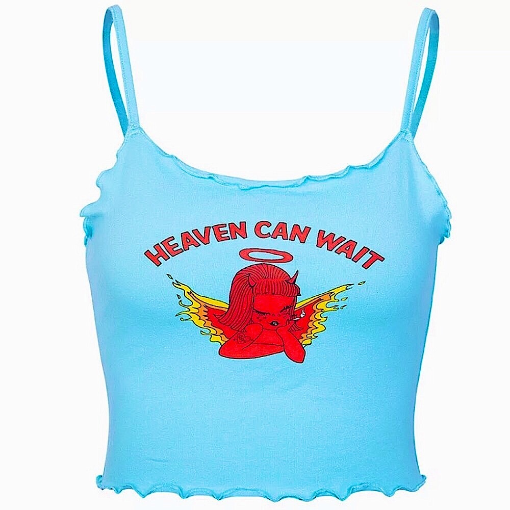 Blue heaven can wait crop top